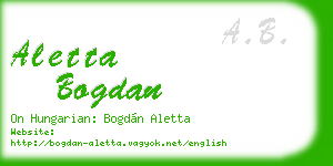 aletta bogdan business card